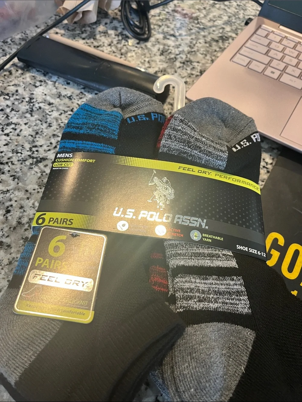 US Polo Assn. 6 pair socks